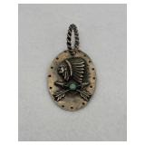 Sterling Silver Native American Pendant Turquoise