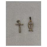 Sterling Silver Religious Pendants Lot of 2
