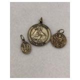Sterling Silver Catholic Saints Pendants