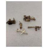 Sterling Silver Various Travel Charms Lot of 5