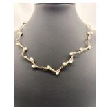 Sterling Silver Pearl Branch Necklace 17in