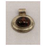 Mexican Sterling Silver Mahogany Obsidian Pendant
