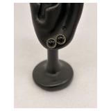 Sterling Silver Stud Earrings with Black Onyx