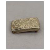 Sterling Silver Belt Buckle Floral and Filigree