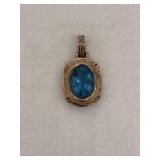 Sterling Silver Pendant Blue Gemstones