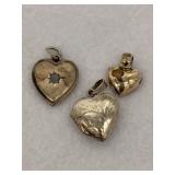 Sterling Silver Heart Pendant Lot of 3