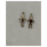 Sterling Silver and plated girl and boy charms