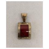 Sterling Silver 925 Red Jasper Pendant