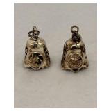 Sterling Silver Bell Charm Lot of 2