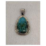 Navajo Style Pendant Turquoise Stone