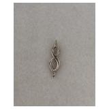 925 Sterling Silver and 10k Gold Wave Pendant
