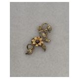 Vintage Sterling Silver Pendant Vine and Floral