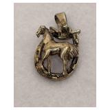 925 Sterling Silver Equestrian Pendant