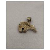 Native American Sterling Silver Bear Pendant