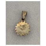 925 Mexican Sterling Silver Sun Pendant