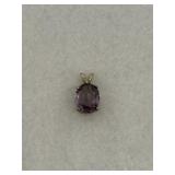 Sterling Silver Pendant Purple Gemstone