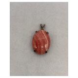 Sterling Silver Rhodochrosite Pendant