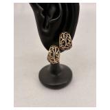 Vintage Sterling Silver Hoop Earrings Filigree