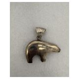 Native American Sterling Silver Bear Pendant