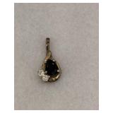 Sterling Silver Teardrop Shaped Pendant Dark