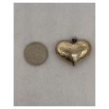 Vintage Sterling Silver Puffy Heart Pendant