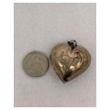 Vintage Sterling Silver Puffy Heart Pendant