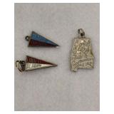 Lot of 3 Sterling Silver Alabama Charms and