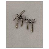 Sterling Silver Bow Dangle Earrings *broken