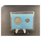 Two silver classic 1943 Liberty walking half