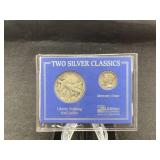 Two silver classics 1945 Liberty walking half