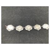 Silver mercury dime bracelet