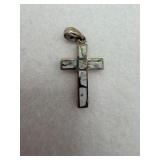 Sterling silver cross shell segments into the