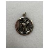 Sterling silver pendant Aquarius zodiac design.