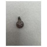 Sterling stone pendant with diamond cluster with