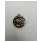 Sterling silver of Saint Christopher pendant.