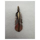Sterling silver feather pendant