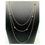 Sterling silver necklaces one with beads. 18 in,