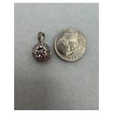 Sterling silver round duster pendant