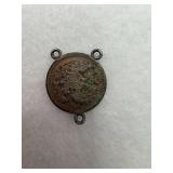 Sterling silver three loops coin pendant