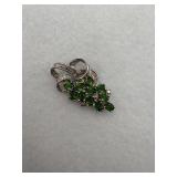 Sterling silver with a green stones pendant