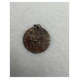 Sterling silver of two icons one is holding a