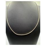 Sterling silver necklace Italian reversible omega