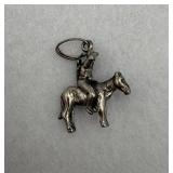 Vintage sterling silver charm, horse and rider