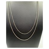 Sterling silver snake chain and finer chain