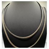 Sterling silver open wire omega necklace and a