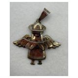 Taxco Mexico sterling silver angle pendant with a