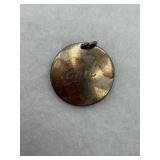 Sterling silver token pendant with a cursive