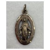 Sterling silver Virgin Mary pendant