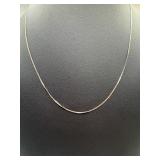 A sterling silver chain necklace. 16 in