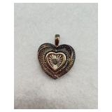 A sterling silver layered heart pendant